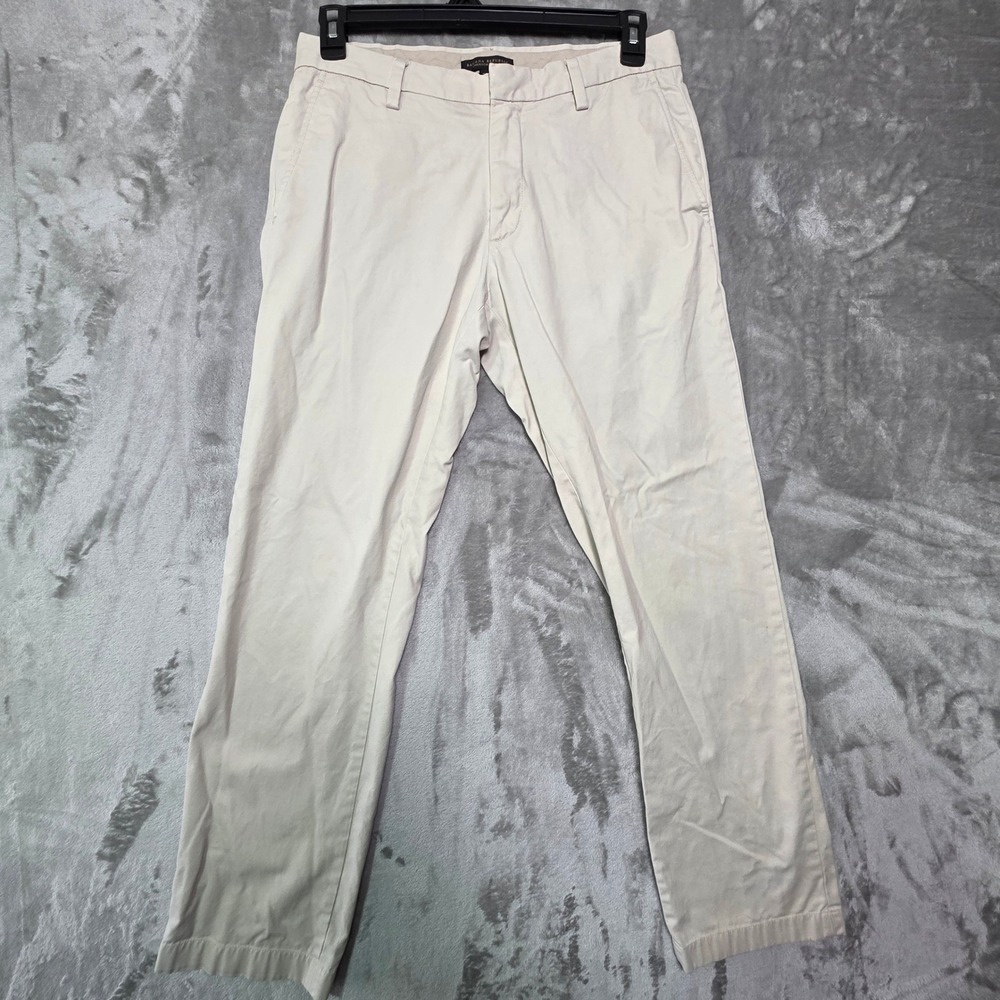 Banana Republic Emerson Chino Pants Mens 32x34 Beige Khaki 100% Cotton Straight